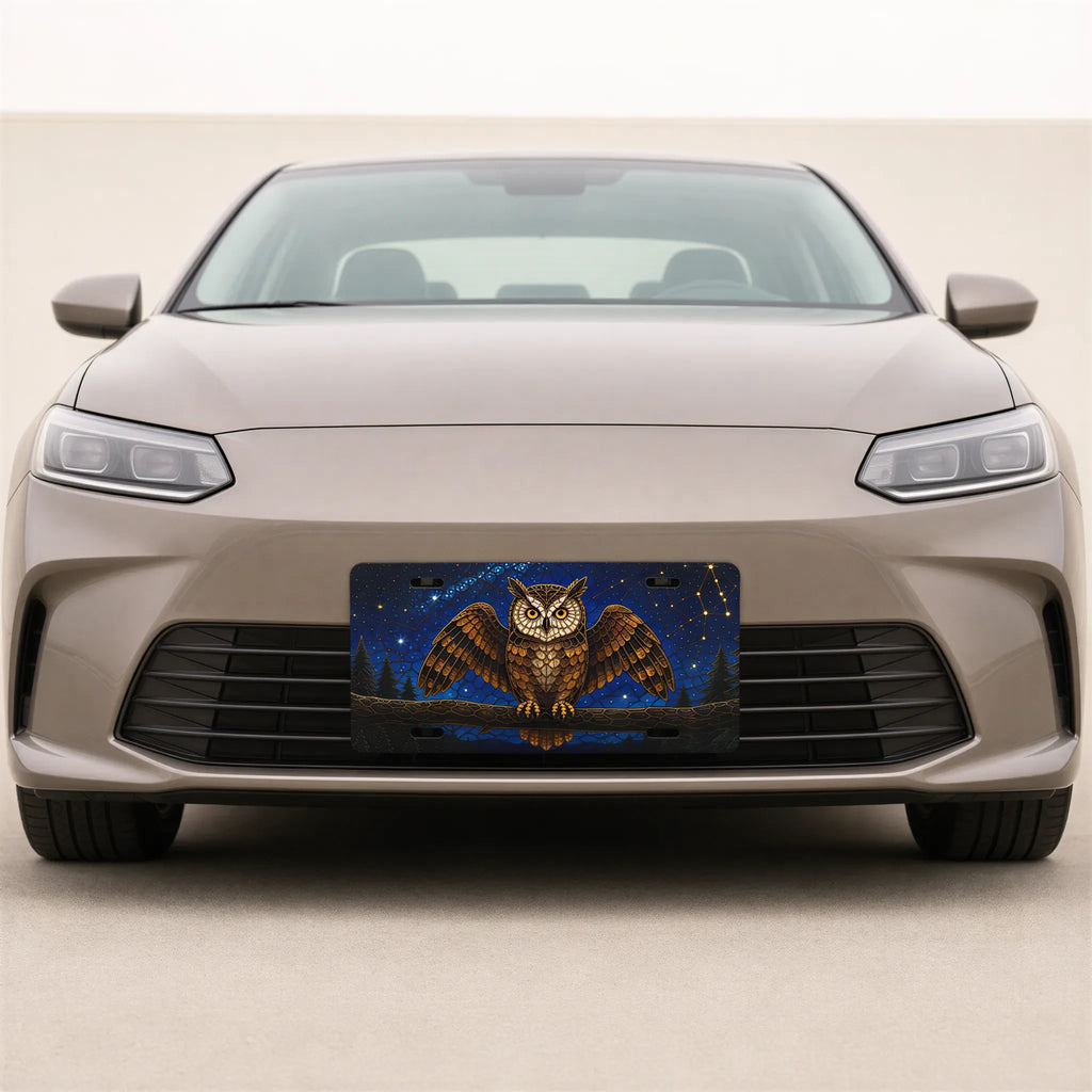 Owl Constellation Night Sky Vanity Plate