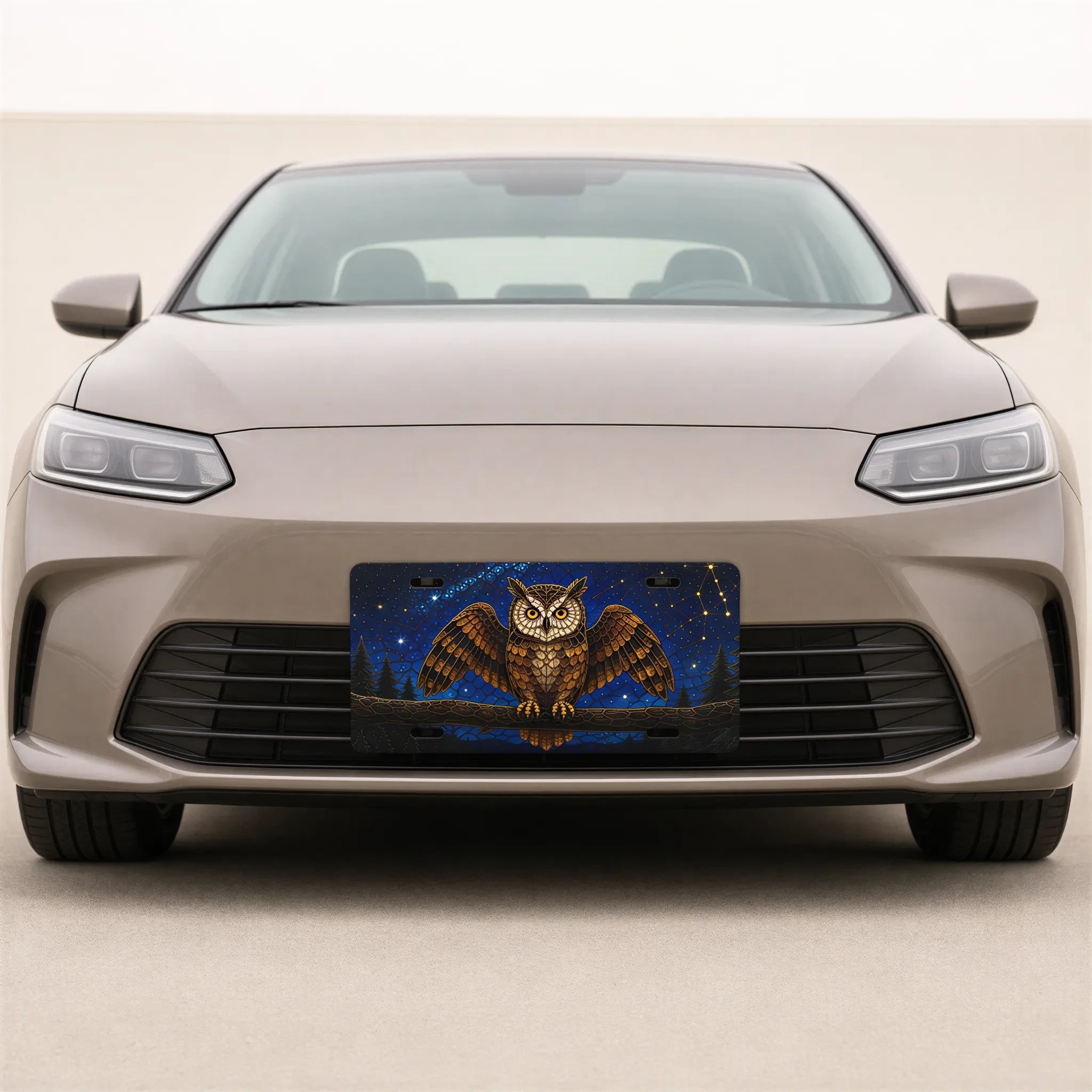 Owl Constellation Night Sky Vanity Plate