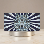 Blue Wolf Face Vanity Plate