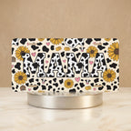 Mama Cow Print Sunflowers Vanity Plate