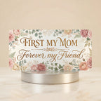 First My Mom Forever My Friend Gold Watercolour Vanity Plate