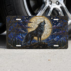 Howling Wolf Moon Night Forest Vanity Plate - Road Muse