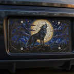 Howling Wolf Moon Night Forest Vanity Plate - Road Muse