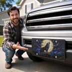Howling Wolf Moon Night Forest Vanity Plate - Road Muse