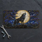 Howling Wolf Moon Night Forest Vanity Plate - Road Muse