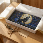 Howling Wolf Moon Night Forest Vanity Plate - Road Muse