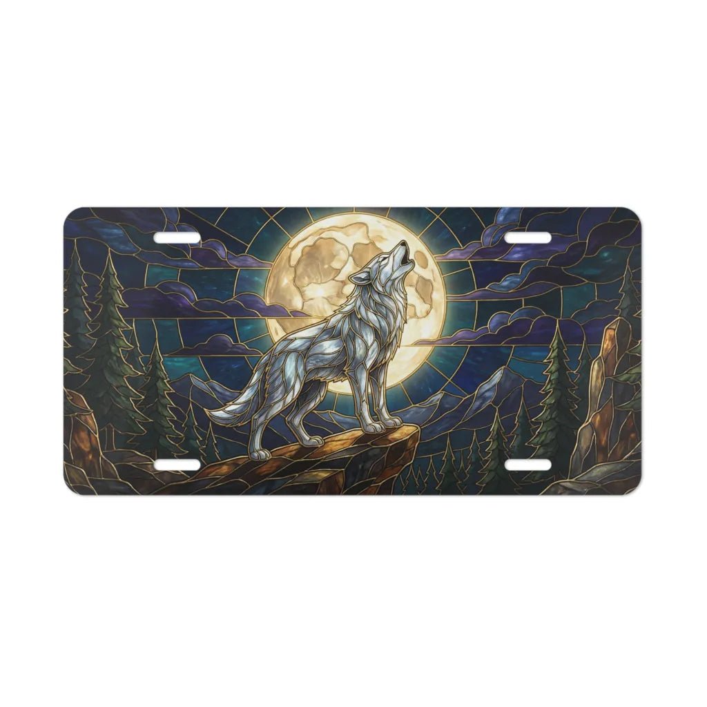 Howling Wolf Moon Vanity Plate - Road Muse