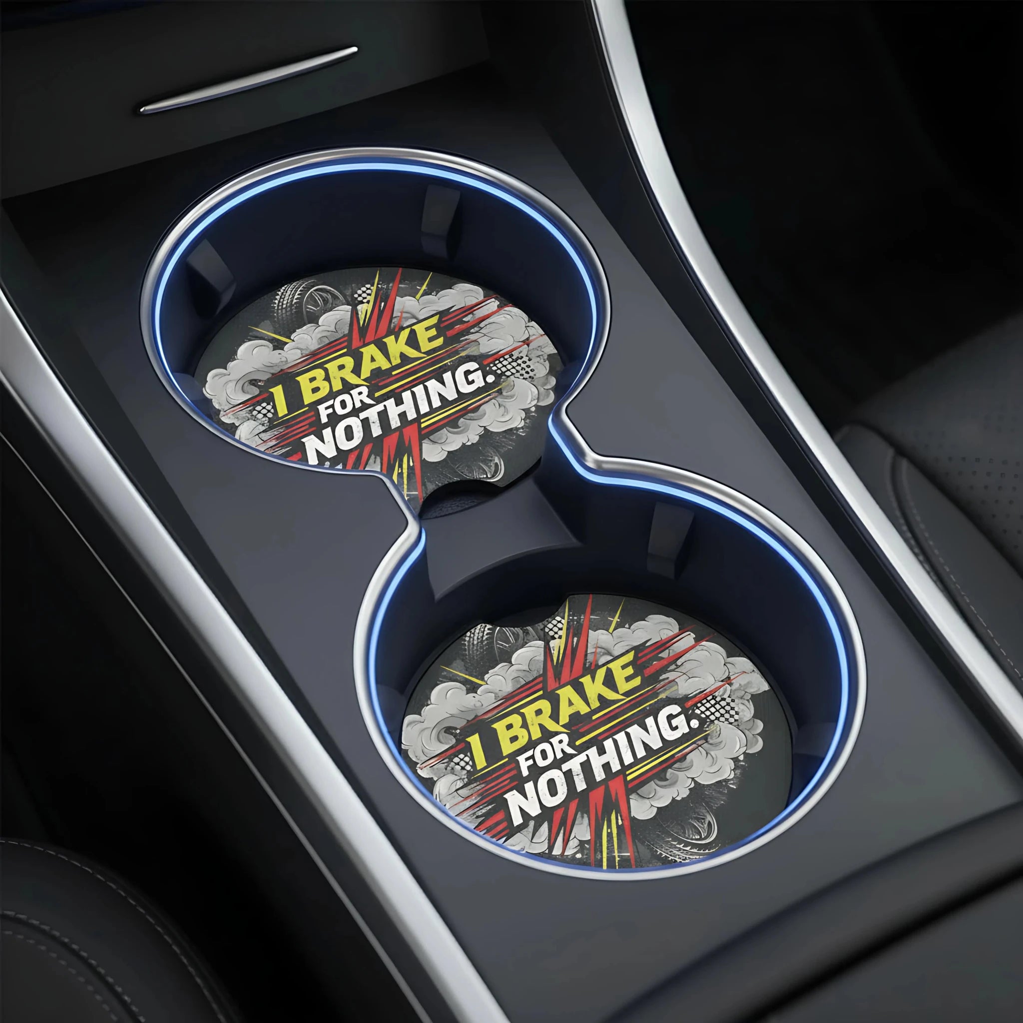 I Brake For Nothing Car Coasters Set - Road Muse