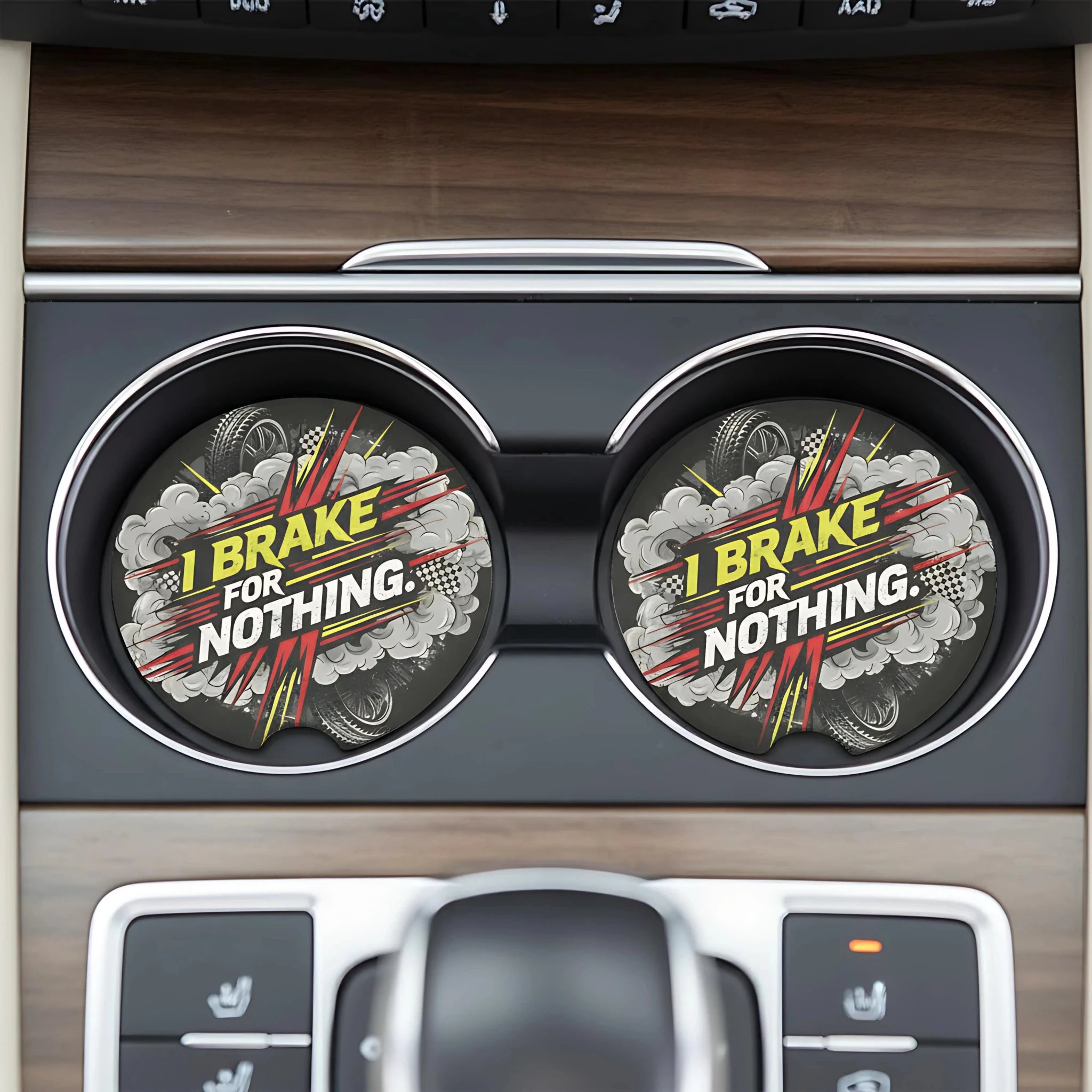 I Brake For Nothing Car Coasters Set - Road Muse
