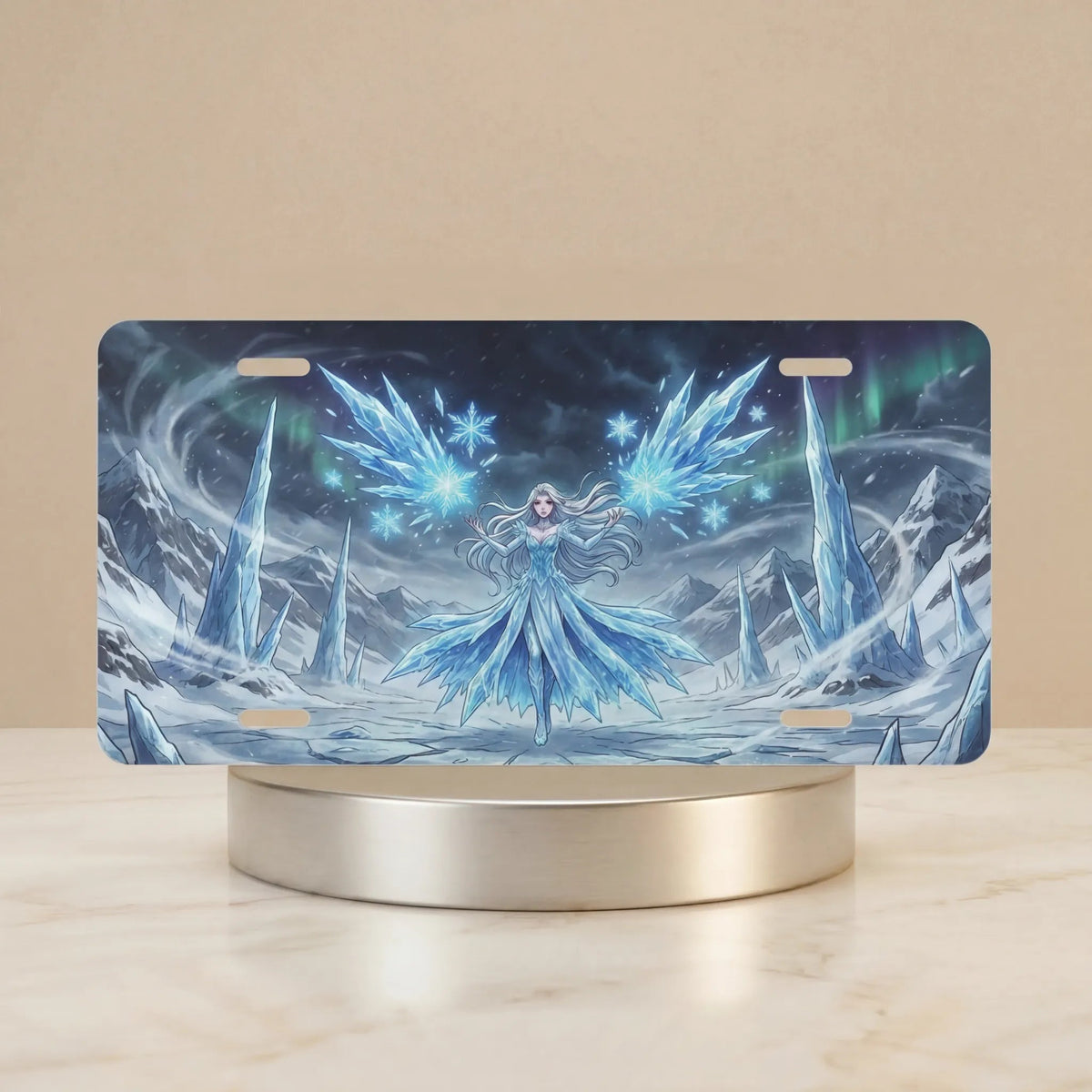 Ice Sorceress Frost Fairy Vanity Plate - Road Muse