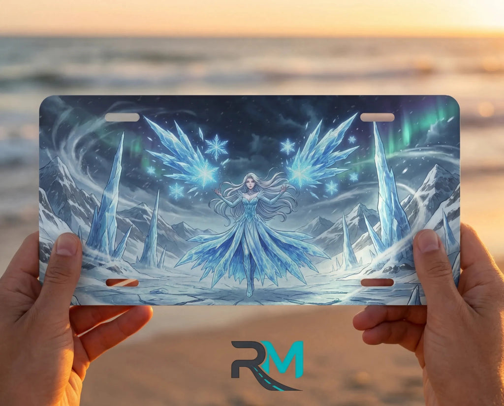 Ice Sorceress Frost Fairy Vanity Plate - Road Muse