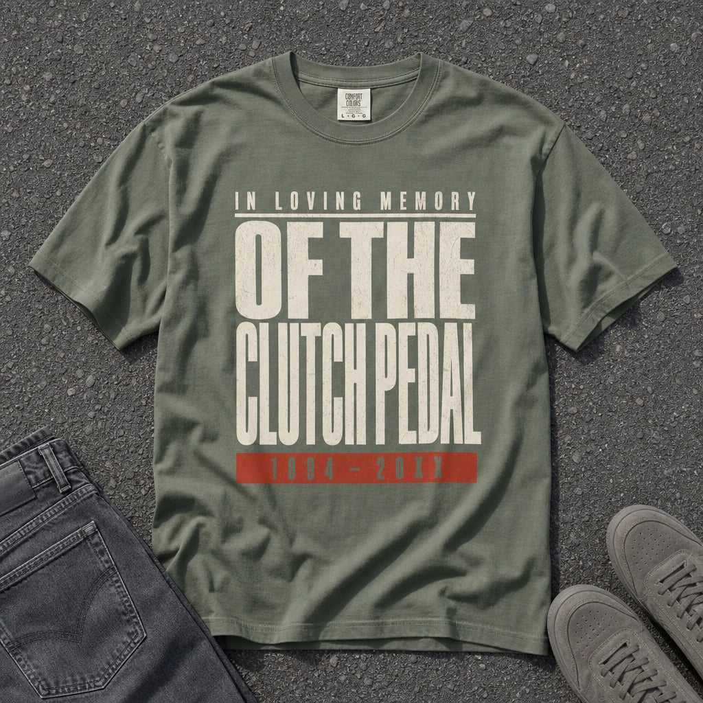In Loving Memory Clutch Pedal Retro Tee - Road Muse