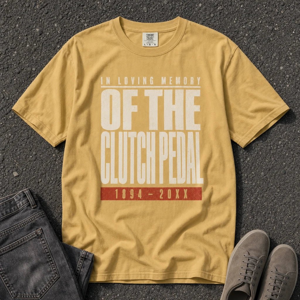 In Loving Memory Clutch Pedal Retro Tee - Road Muse