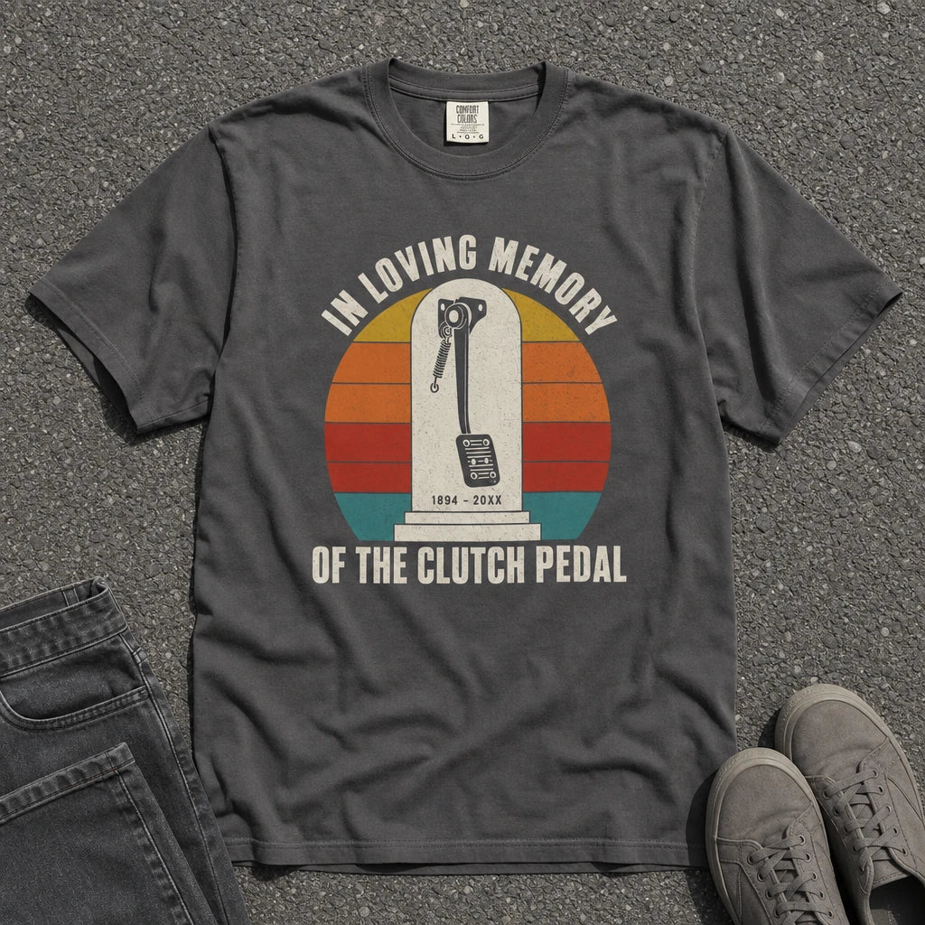 In Loving Memory Clutch Pedal Sunset Tee - Road Muse