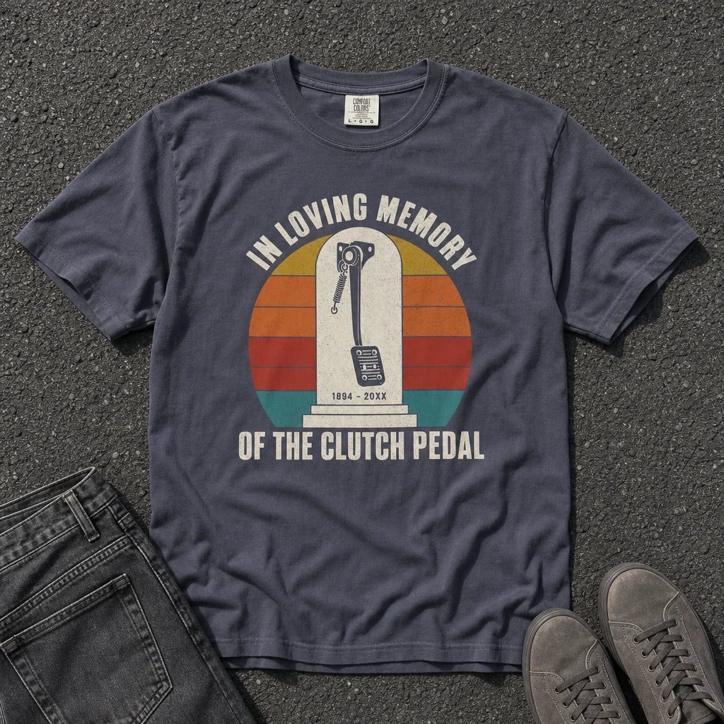 In Loving Memory Clutch Pedal Sunset Tee - Road Muse