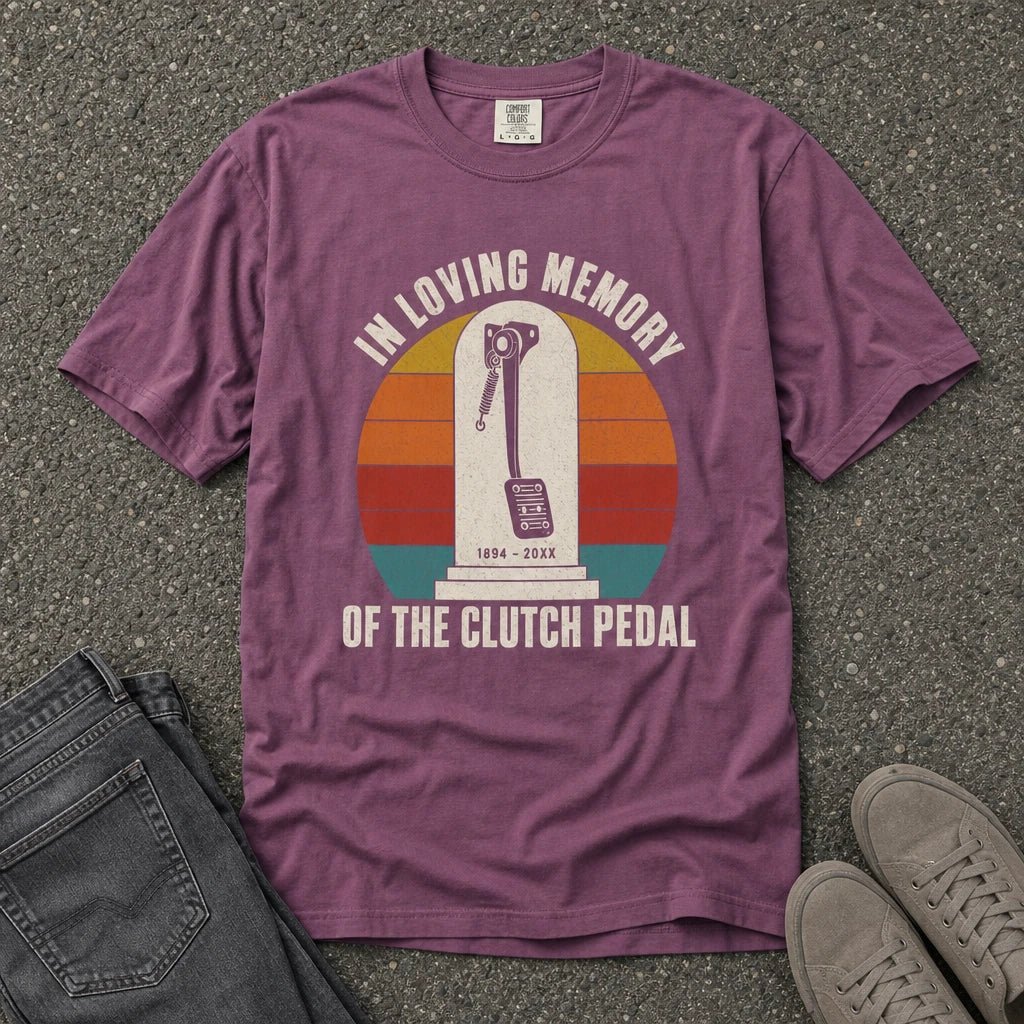 In Loving Memory Clutch Pedal Sunset Tee - Road Muse