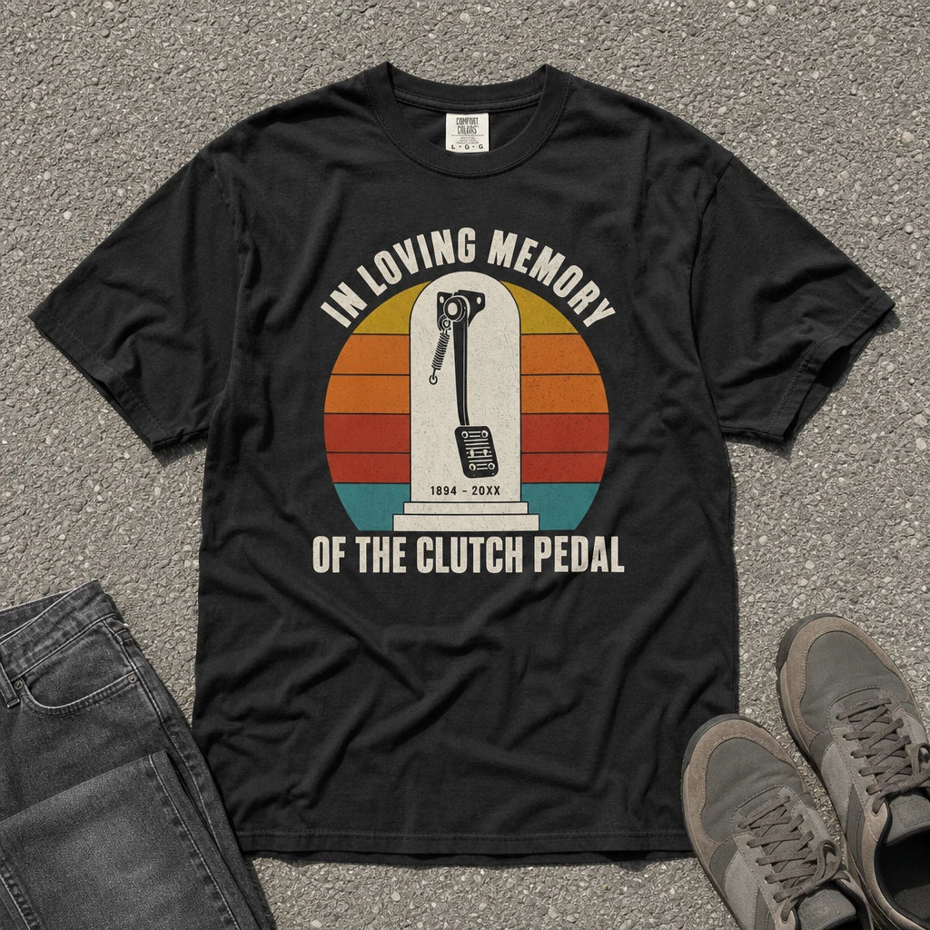 In Loving Memory Clutch Pedal Sunset Tee - Road Muse