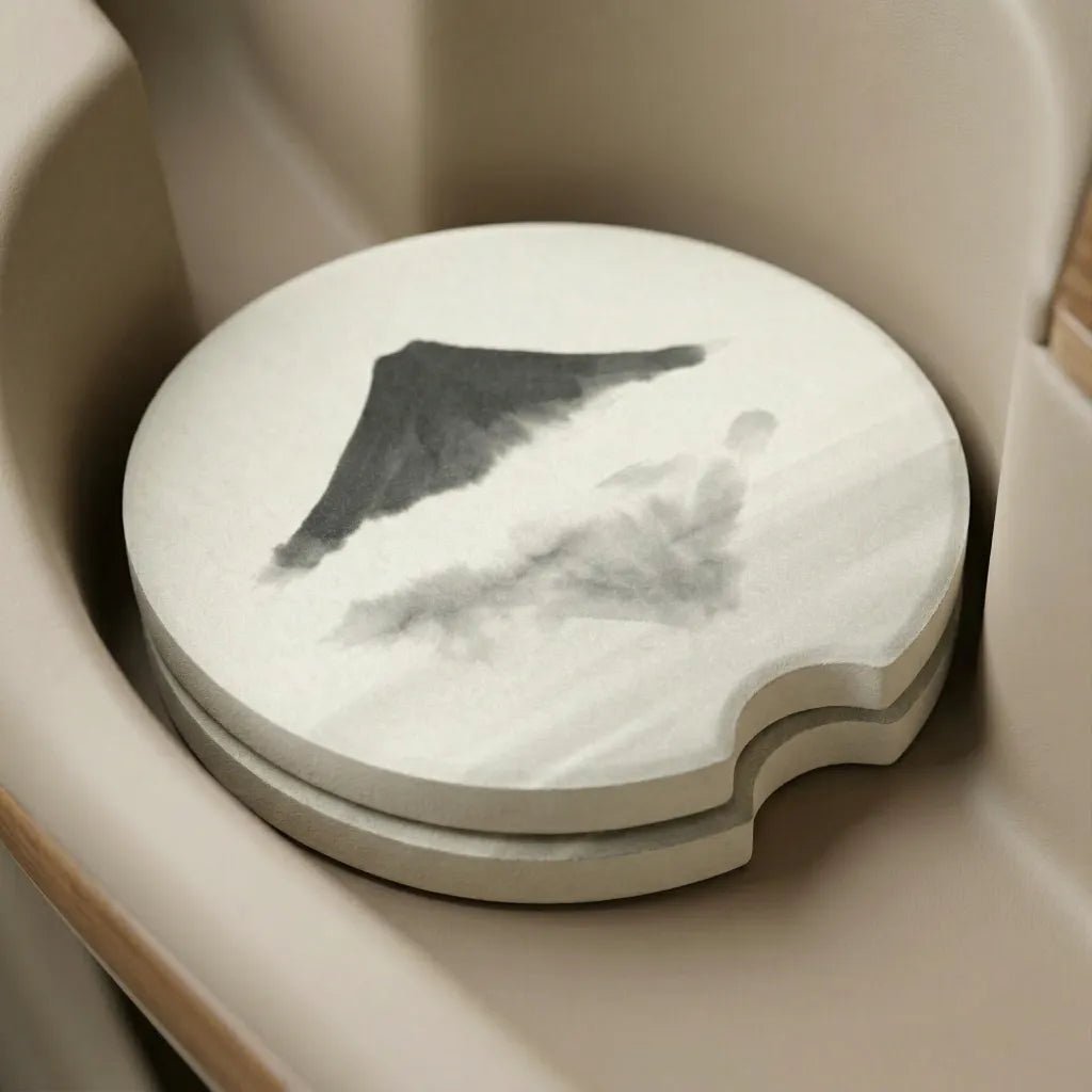 Ink Wash Mountain Car Coasters Set - Road Muse