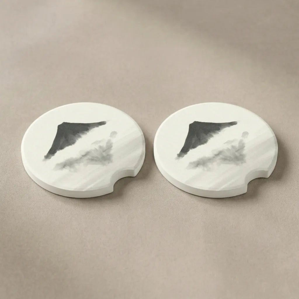 Ink Wash Mountain Car Coasters Set - Road Muse