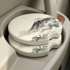 Ink Wash Mountain Soapstone Car Coasters Set - Road Muse
