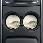 Ink Wash Mountain Soapstone Car Coasters Set - Road Muse