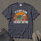 It's Not Slow I'm Short Shifting Retro Turtle Tee - Road Muse