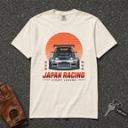 ivory japan racing skyline street legend tee — vintage sun stripe import car comfort colors shirt