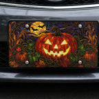 Jack-o'-Lantern Pumpkin Halloween Vanity Plate - Road Muse