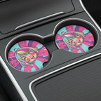 Kawaii Anime Girl Hearts Car Coasters Set - Road Muse