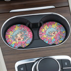 Kawaii Shock Anime Face Car Coasters Set - Road Muse