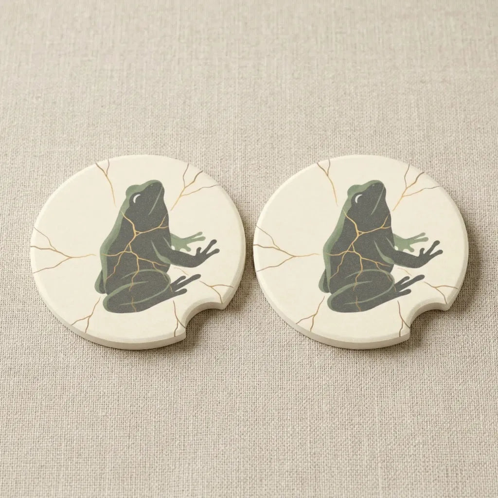 Kintsugi Frog Car Coasters Set - Road Muse
