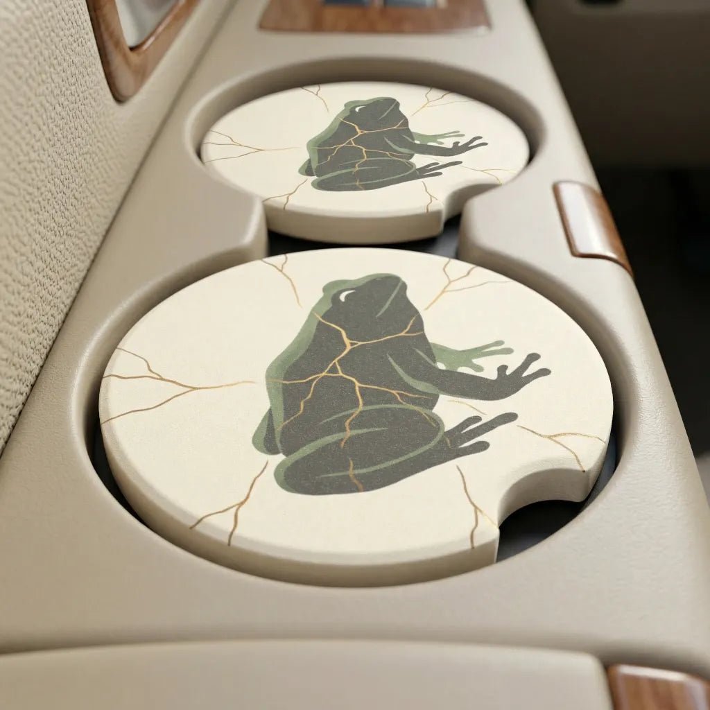 Kintsugi Frog Car Coasters Set - Road Muse