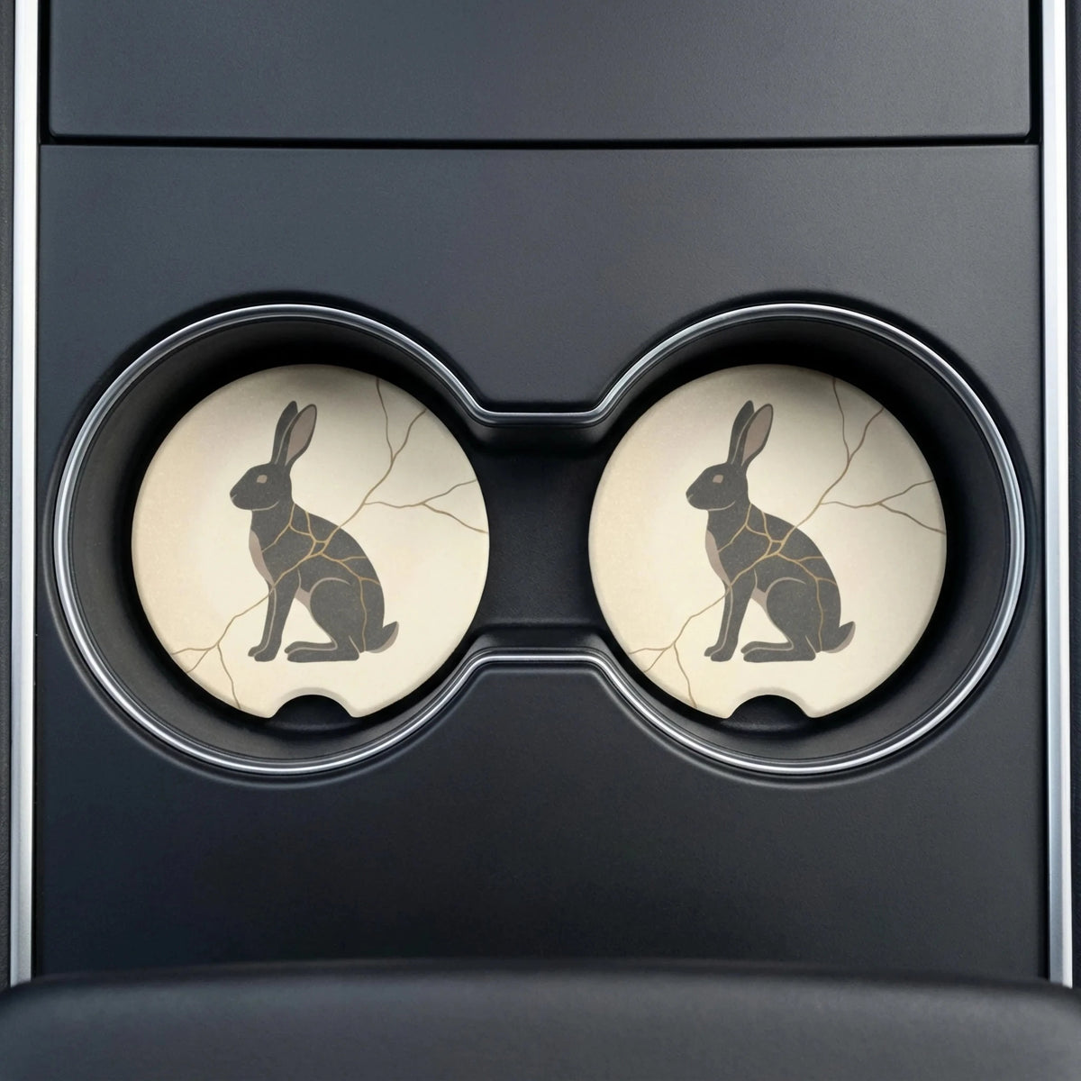 Kintsugi Hare Car Coasters Set - Road Muse