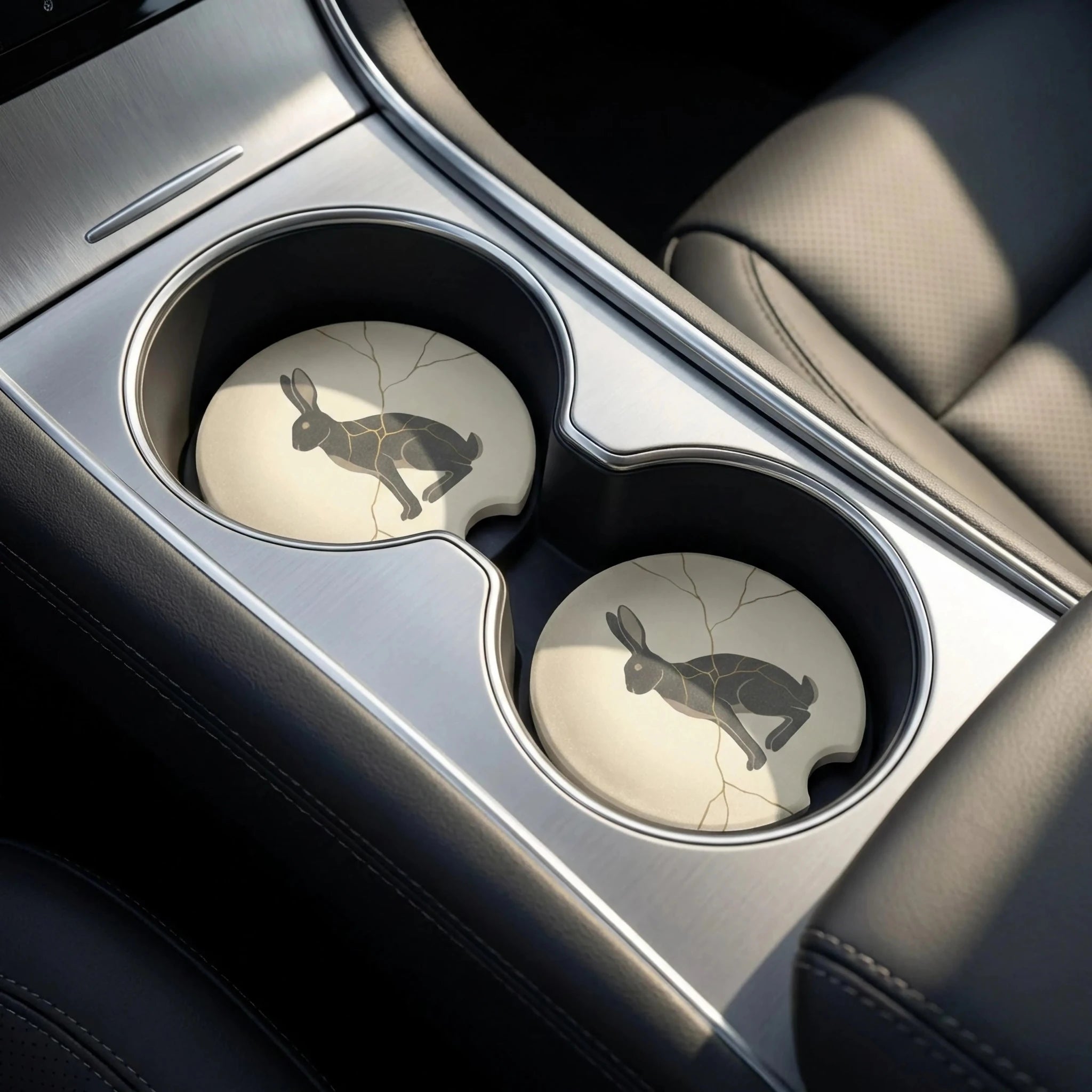 Kintsugi Hare Car Coasters Set - Road Muse