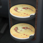 Koi Fish Pond Car Coasters Set - Road Muse