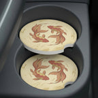 Koi Fish Soapstone Car Coasters Set - Road Muse