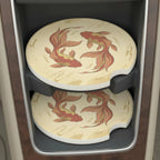 Koi Fish Soapstone Car Coasters Set - Road Muse
