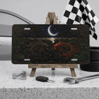 Koi Fish Yin Yang Crescent Moon Vanity Plate - Road Muse