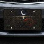 Koi Fish Yin Yang Crescent Moon Vanity Plate - Road Muse
