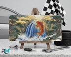Koi Jumping Waterfall Vanity Plate - Road Muse