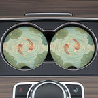 Koi Pond Car Coasters Set - Road Muse