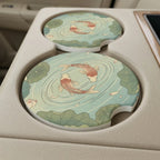 Koi Pond Car Coasters Set - Road Muse
