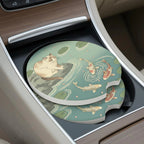 Koi Pond Cat Car Coasters Set - Road Muse