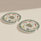 Koi Turtle Wave Car Coasters Set - Road Muse