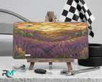 Lavender Field Sunset Vanity Plate - Road Muse
