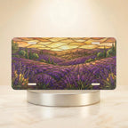 Lavender Field Sunset Vanity Plate - Road Muse