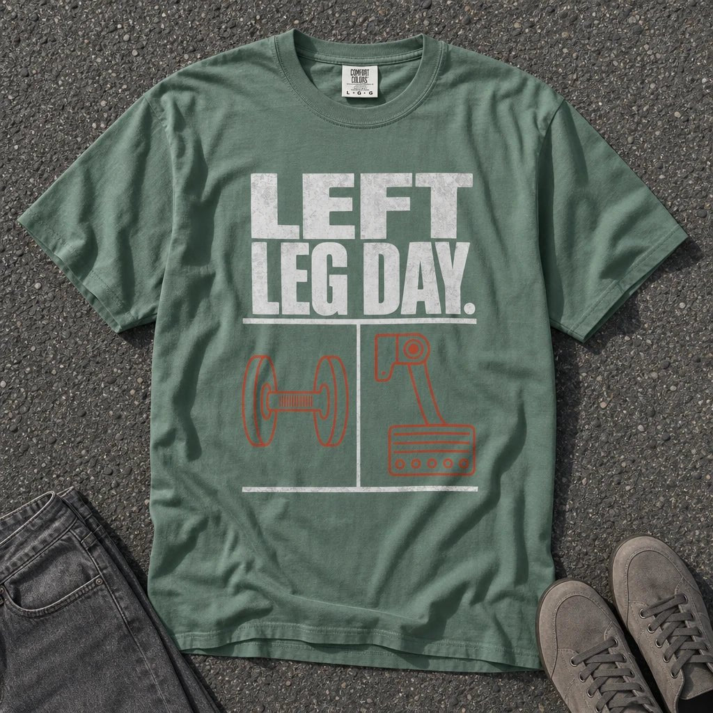 Left Leg Day Funny Workout Graphic Tee - Road Muse