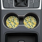 Lemon Pattern Car Coasters Set - Road Muse