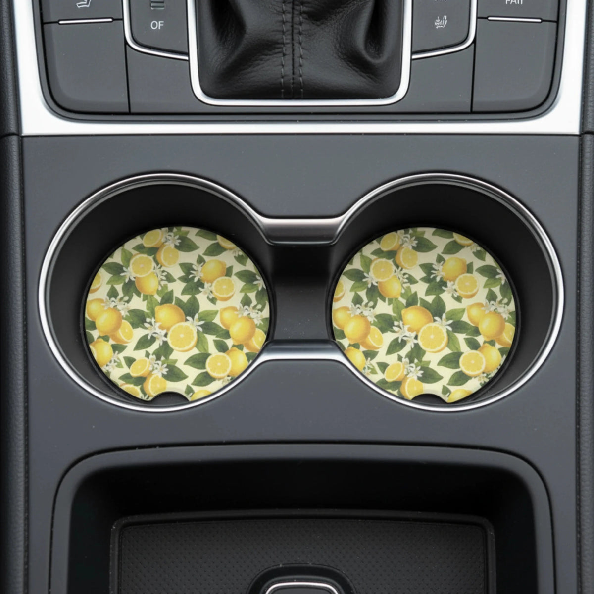 Lemon Pattern Car Coasters Set - Road Muse