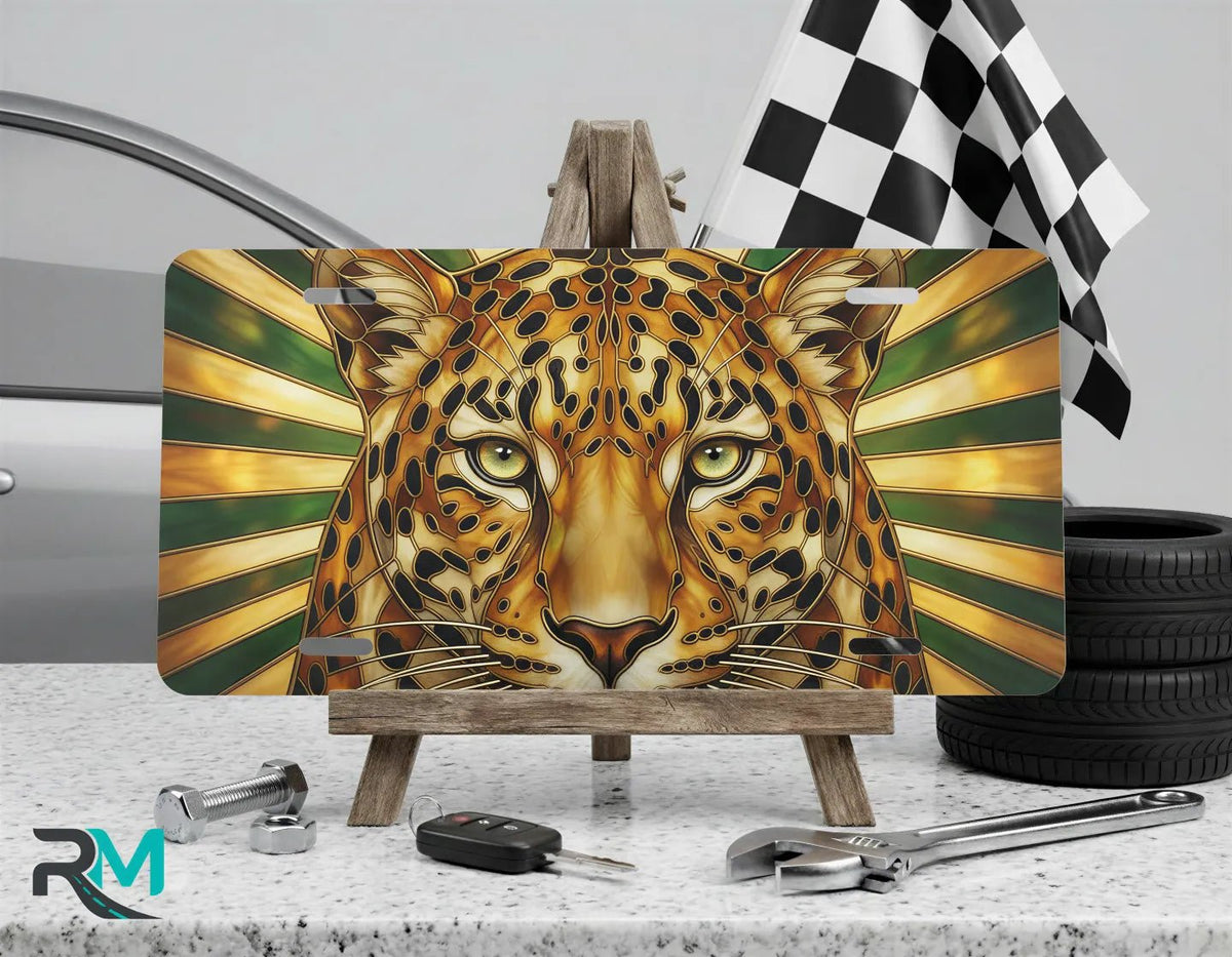 Leopard Face Vanity Plate - Road Muse